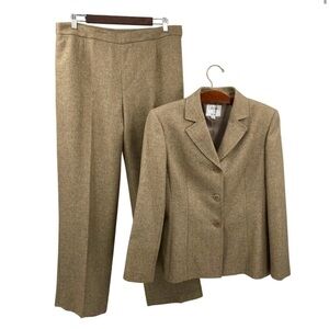 Vintage Tan Herringbone Pant Suit – Collections by Le Suit (Size 10)